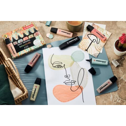 Evidenziatori Stabilo Boss Nature Colors colore cenere - conf. 10 pezzi - 70/193
